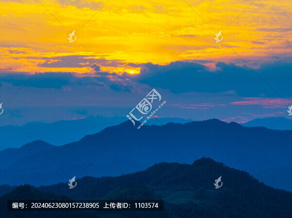 安徽石潭風(fēng)景區(qū)日落晚霞