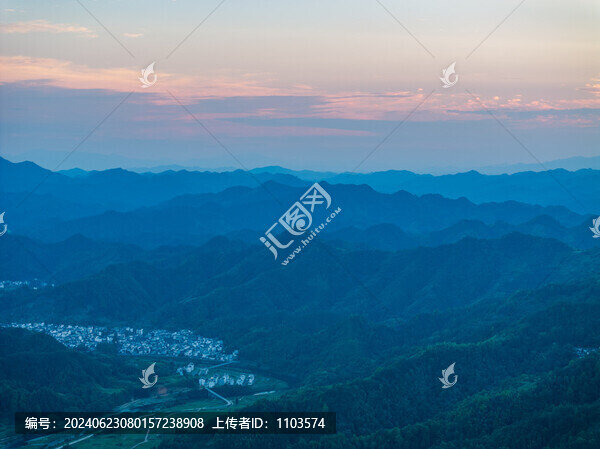 安徽石潭風(fēng)景區(qū)日落晚霞