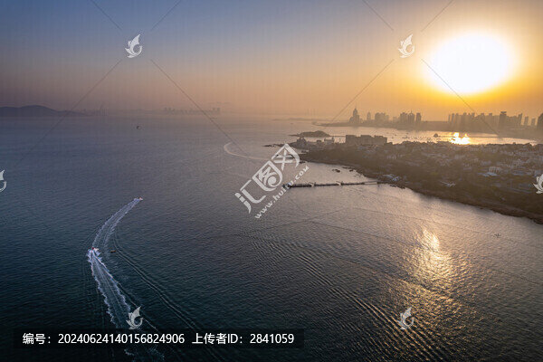 中國山東青島第一海水浴場航拍