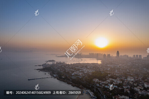 中國(guó)山東青島第一海水浴場(chǎng)航拍
