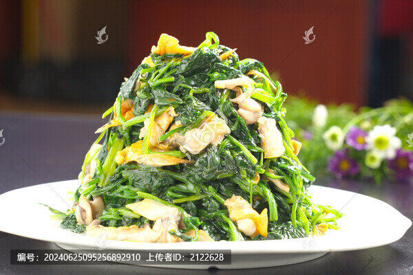 菠菜拌毛蜆子