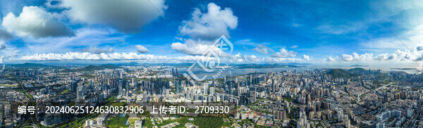 深圳南山科技園藍天白云全景圖
