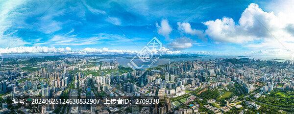 深圳南山科技園藍(lán)天白云全景圖