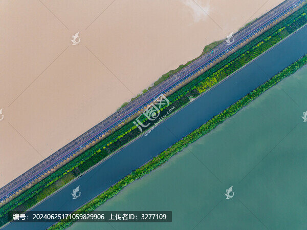 航拍下的杭州大灣區(qū)濕地公園風(fēng)光