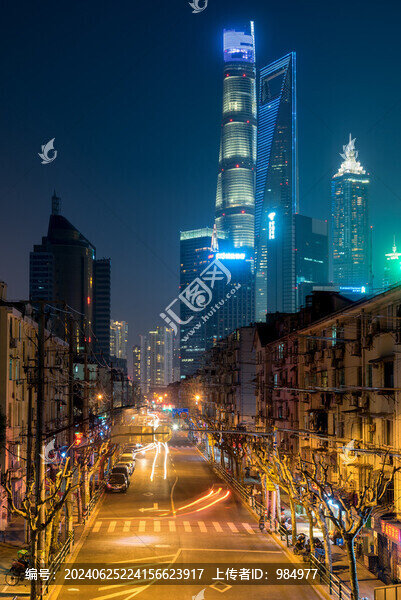 上海陸家嘴夜景城市風(fēng)光