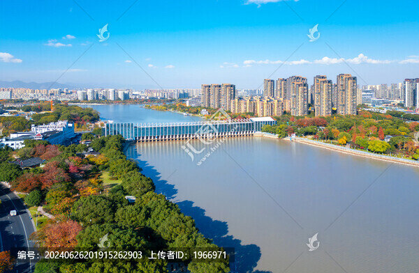 寧波市姚江大閘航拍風(fēng)光