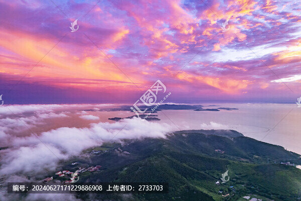 太湖西山島與晚霞