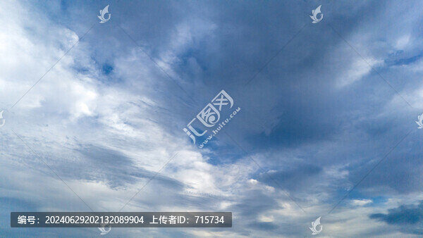 雨后傍晚的天空云層