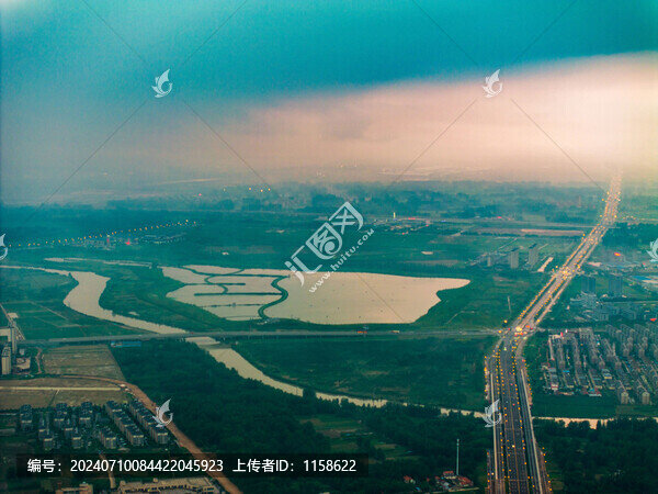江蘇淮安漣水五島湖公園城市風(fēng)光