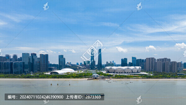 杭州奧體中心體育館都市風光