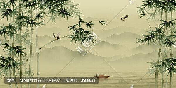 新中式花鳥竹林
