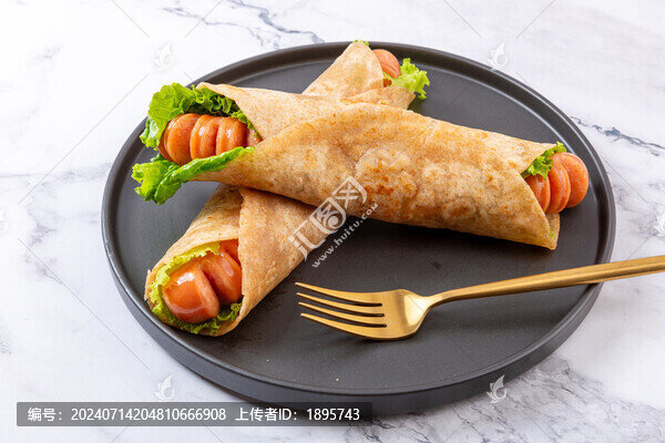 全麥卷餅夾脆皮烤腸