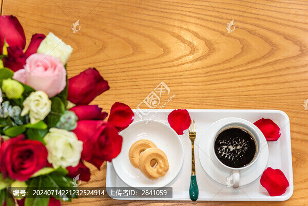 餐廳咖啡廳的咖啡曲奇下午茶