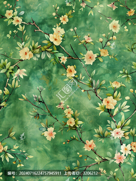 數(shù)碼花卉印花水彩風(fēng)格