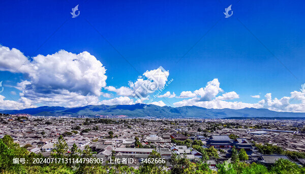 麗江大研古城古民居建筑群全貌