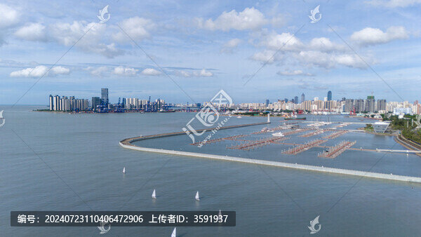 航拍海南省海口市