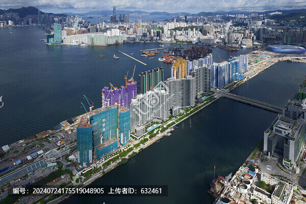 香港啟德跑道區(qū)海灣半島航拍風(fēng)光
