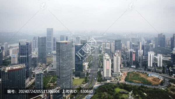 航拍城市金融中心