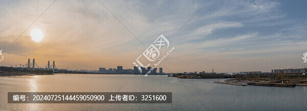 鄭州北龍湖落日全景