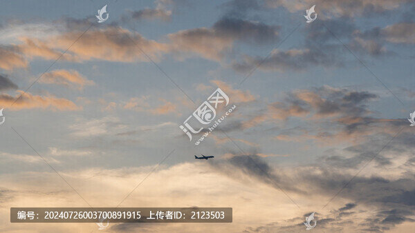 晚霞天空唯美素材