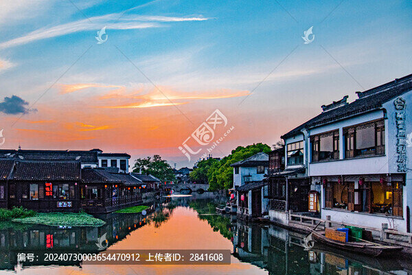 蘇州同里古鎮(zhèn)夕陽映照水鄉(xiāng)美