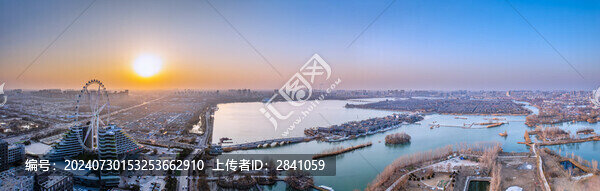 中國山東聊城東昌湖景區(qū)航拍