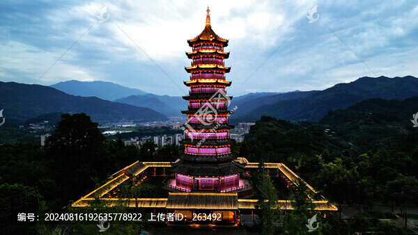 夜幕下的文嚴塔夜景
