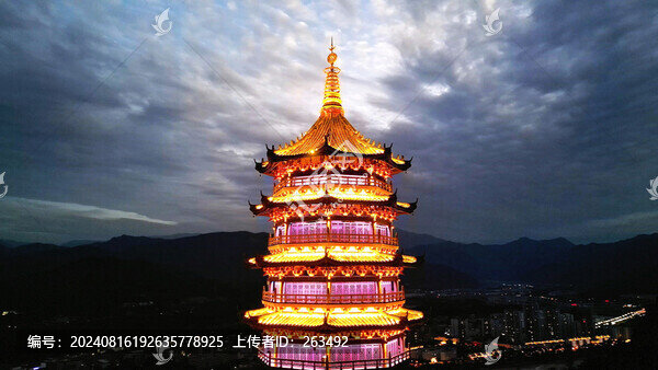 夜幕下的文嚴(yán)塔夜景