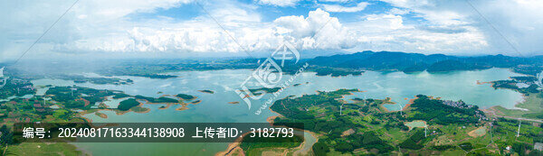 中國廣西富川龜石濕地公園風(fēng)光