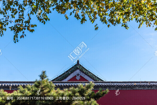 中國(guó)遼寧沈陽(yáng)故宮的宮墻古建筑