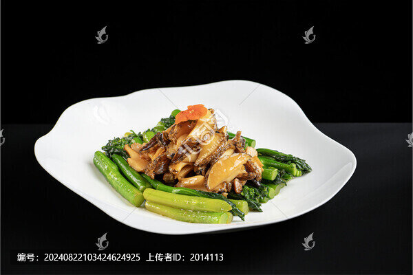 鮑魚炒菜心