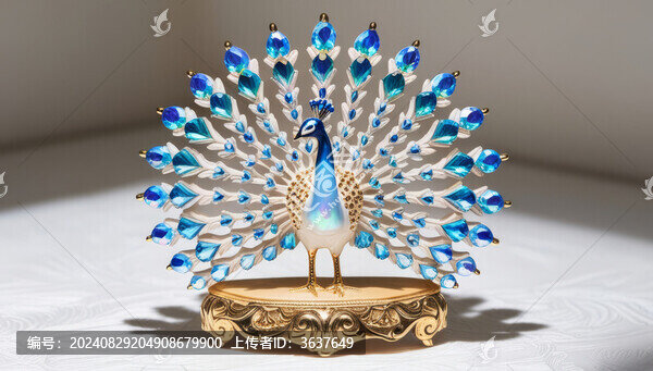 精美的斯里蘭卡藍寶石孔雀開屏