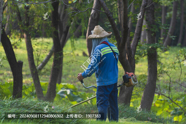 鋤草工人
