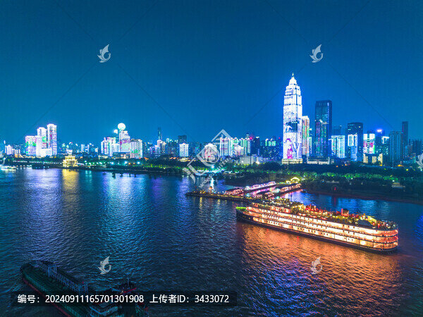 湖北省武漢市長江知音號游船夜景