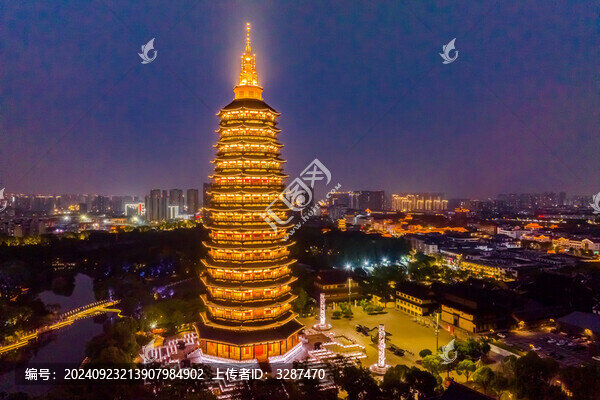 航拍天寧寶塔