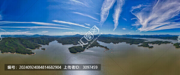 吉林松花湖秋季山水自然風光全景