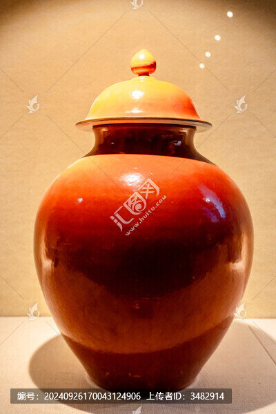 清代同治時(shí)期的珊瑚紅將軍罐