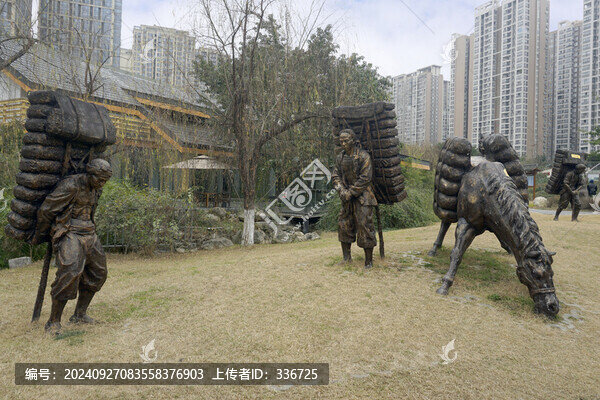 成都茶文化公園茶馬古道群雕