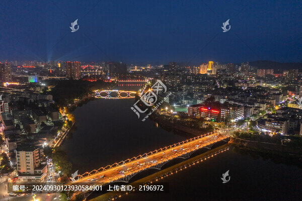 鳥瞰信陽浉河夜色