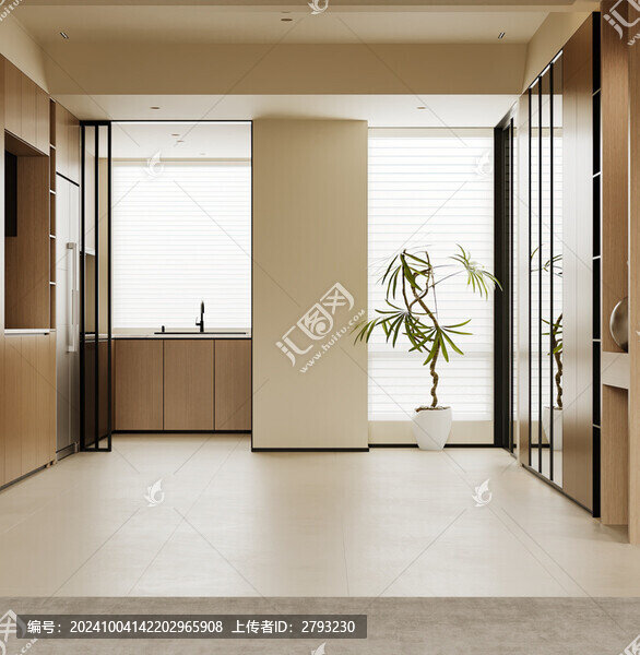 現(xiàn)代餐廳背景墻空場景