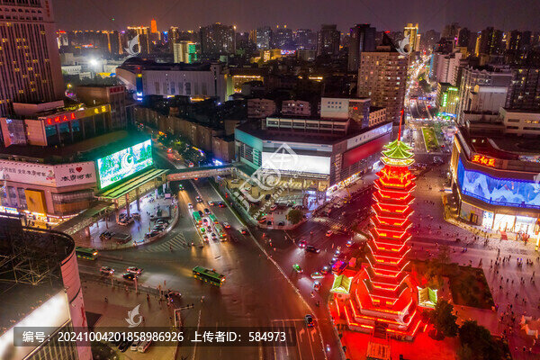 鄭州二七廣場鄭州二七塔地標(biāo)夜景