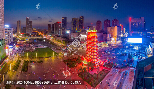 鄭州二七廣場鄭州二七塔地標(biāo)夜景
