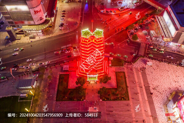 鄭州二七廣場鄭州二七塔夜景照明