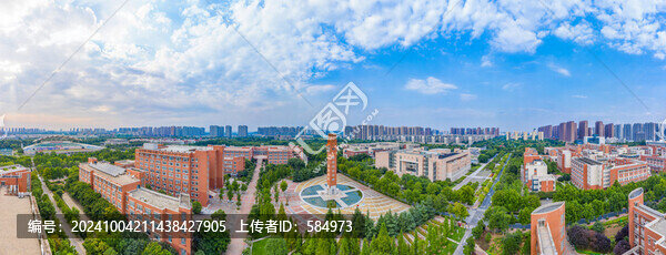 航拍大學(xué)城鄭州大學(xué)高校校園建筑