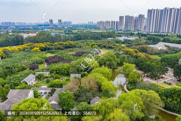 航拍鄭州植物園中原植物基因庫