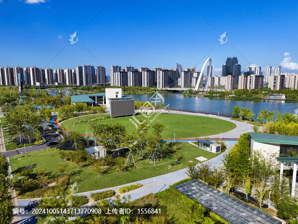 紹興鏡湖新區(qū)直江公園航拍