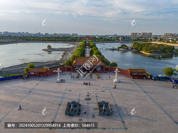 航拍開封龍亭公園宋都皇城旅游區(qū)