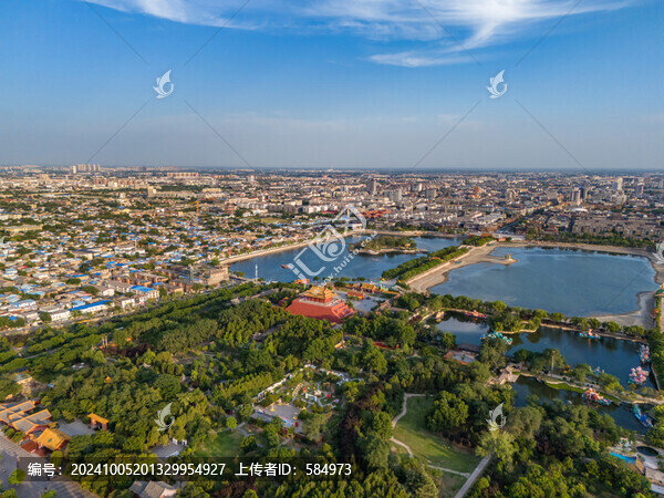 航拍開封龍亭公園宋都皇城旅游區(qū)