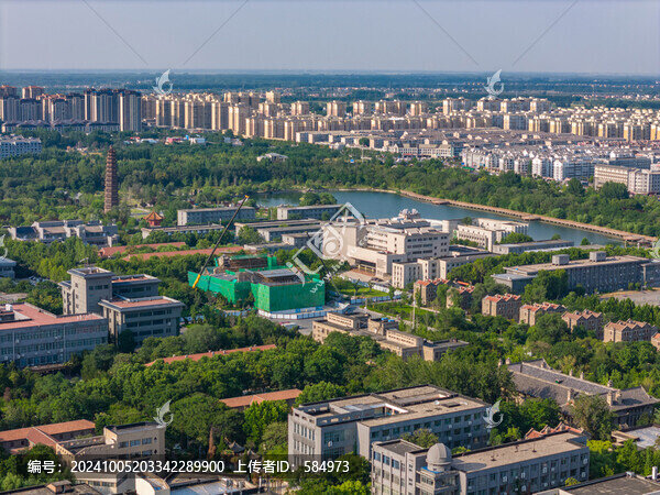 航拍河南大學(xué)明倫校區(qū)近代建筑群