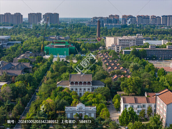 航拍河南大學明倫校區(qū)近代建筑群